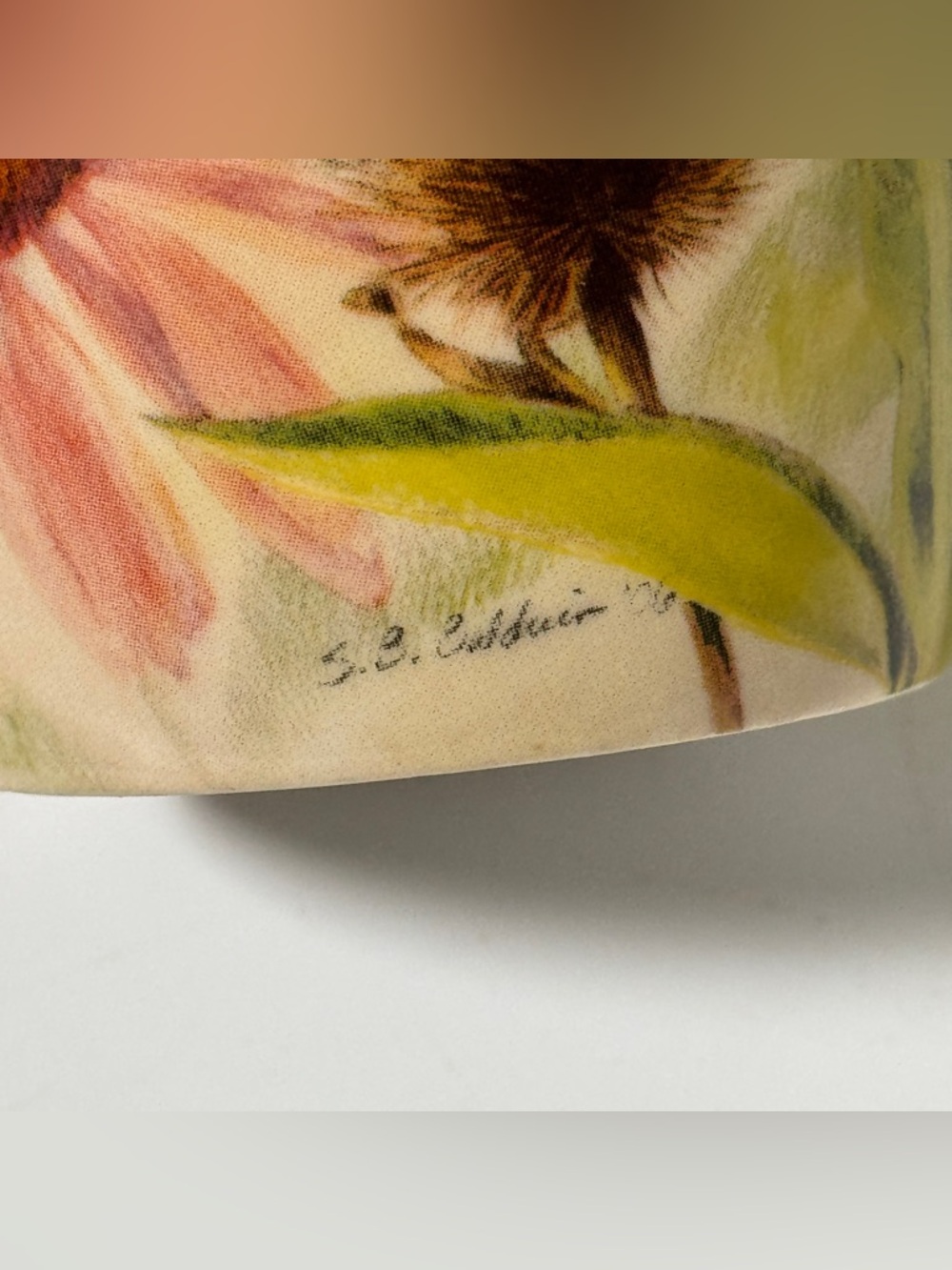 Cypress Home SB Baldwin Travel Mug Floral Bird Butterfly 2006 Artsy 6" Cup - Picture 2 of 7